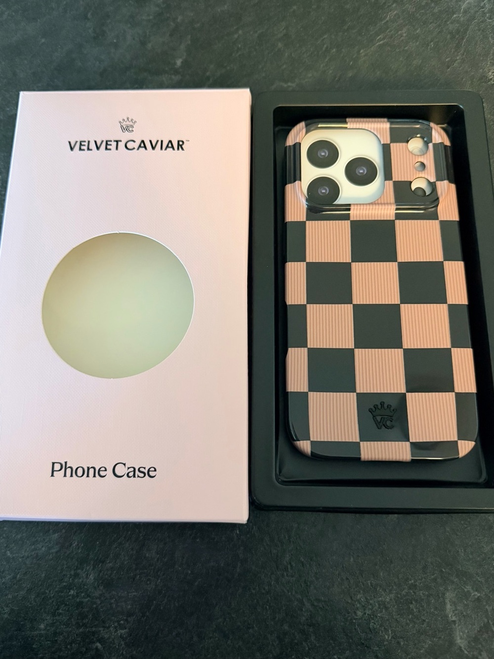 Velvet Caviar MagSafe Checkered Phone Case - Mocha - iPhone 17 Pro